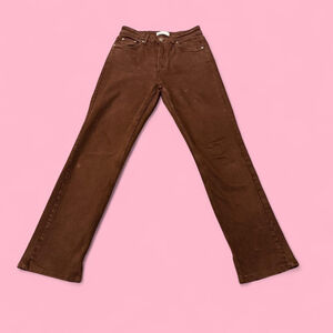 ZARA Brown High-Rise Heavy Denim Jeans 6